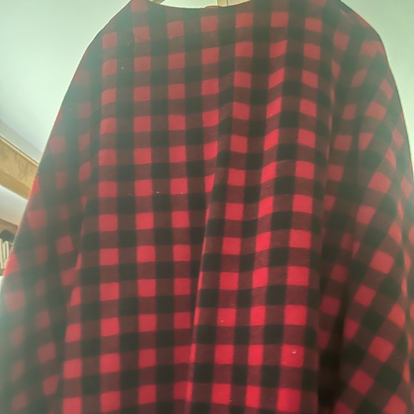 Stormy Kromer Buffalo Plaid wool blend poncho cape, one size - Picture 4 of 4